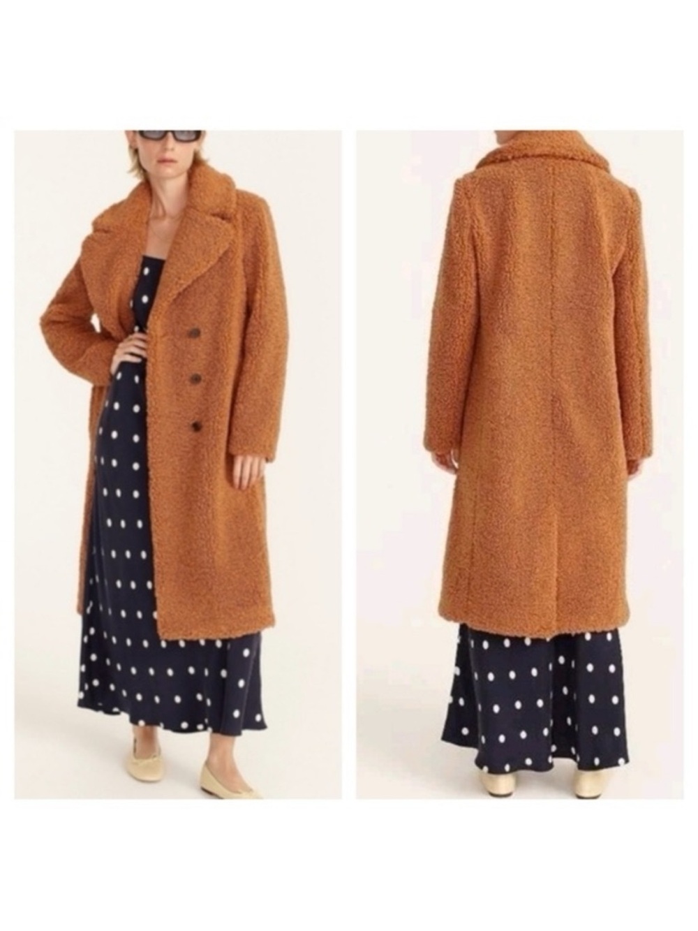 J Crew Double breasted Teddy Sherpa topcoat woman’s medium